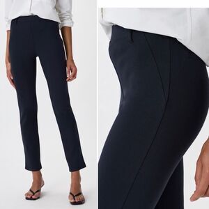 QUINCE Black Ultra-Stretch Ponte Straight Leg Crop Pants-M